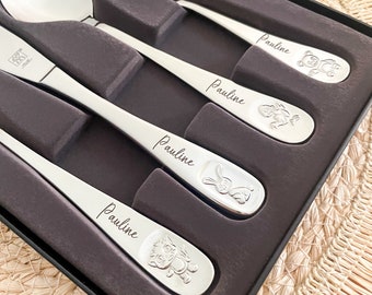 Children's cutlery with engraving I Twin Bino Personalized I Name engraving I Laser engraving I Gift Baby I Baptism I Birthday