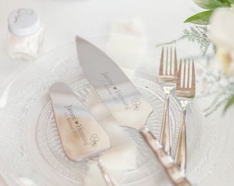 Tortenheber, Tortenmesser und Kuchengabeln mit individueller Wunschgravur I Hochzeit I personalisiert I Wedding