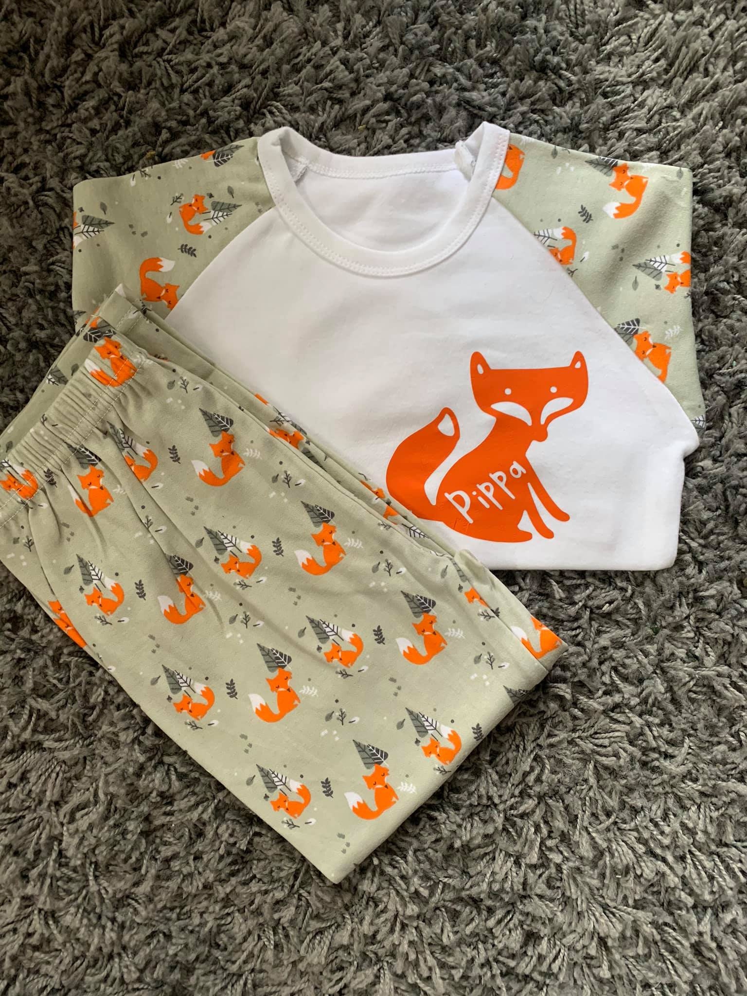 Personalised Childrens Pyjamas Woodland Pyjamas Fox Pjs Etsy
