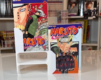 Elevador de estantería 2 en 1 para libros, juegos y manga con doble fila – MG Raiser Flip (paquete de 2) | Expositor flexible para manga