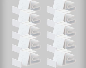 MANGÁ, HQ Conjunto com 10 peças de mangá para pendurar na prateleira | Conjunto de grampos de prateleira MG Saga | Faixa de fixação 15 - 20 mm de espessura da prateleira