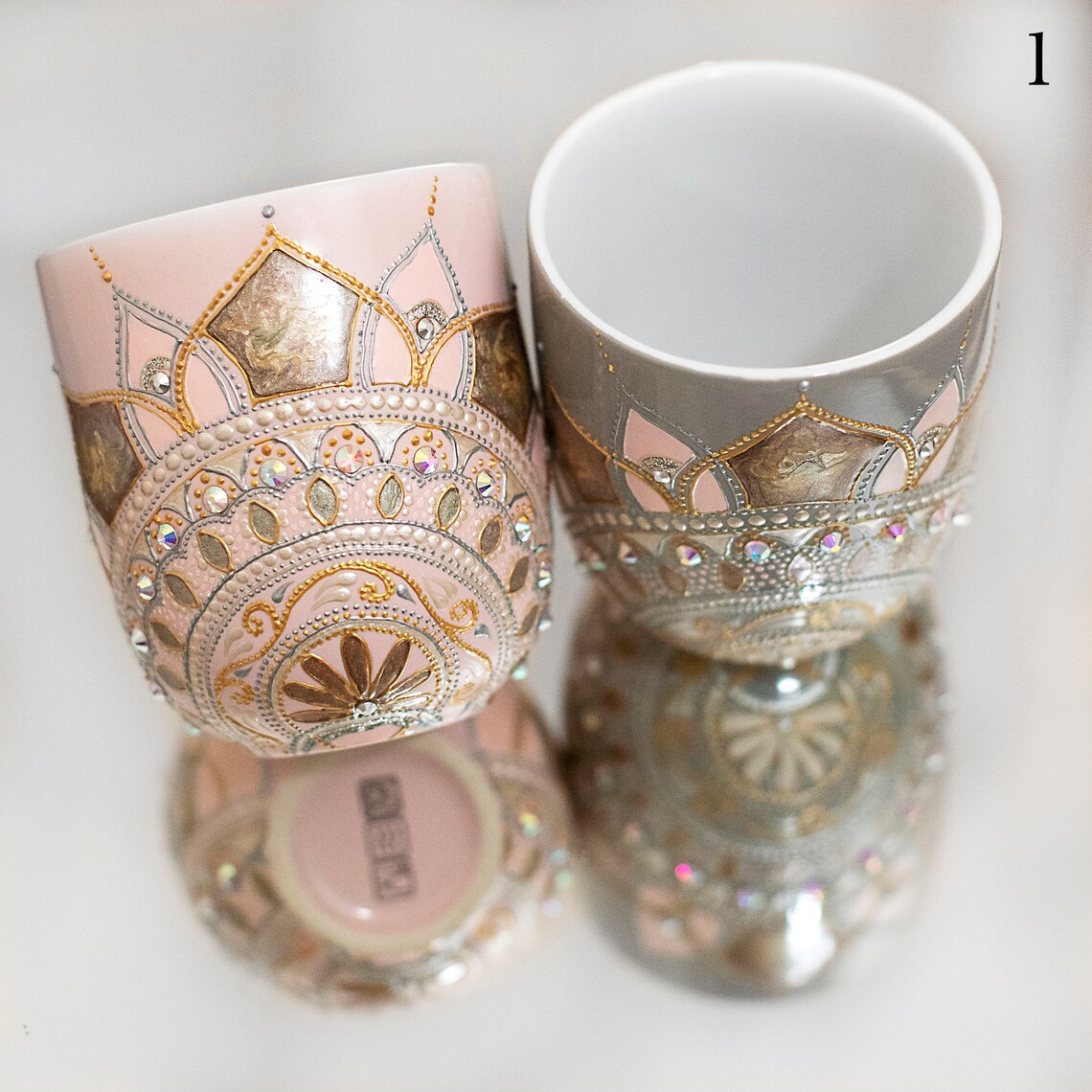 Graue und rosa Tassen | Etsy