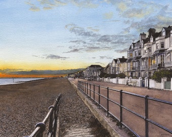 Watercolour Painting of Hythe, Marine Parade