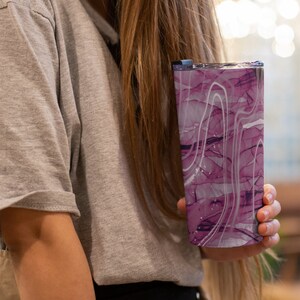 Marble Stainless Steel Travel Tumbler Custom 20oz Summer Gift