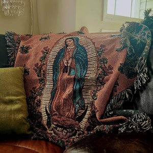 Manta de Tecido da Virgem de Guadalupe | Presente de Dia das Mães da Santa Virgem Maria | Manta de Tecido de Nossa Senhora de Guadalupe | Manta Católica Madre Maria