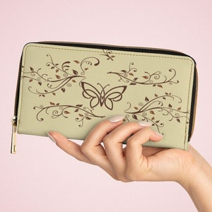 Faux Leather Womens Zipper Wallet  | Card Holder Wallet Clutch Purse | Vegan Leather Women's Wristlet Wallet | Mothers Day Gift for Mom