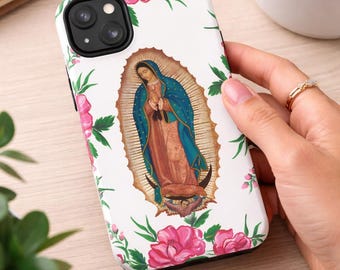 Our Lady of Guadalupe iPhone Case | Catholic Phone Case | Blessed Virgin  Mary | Marian Gift | Religious Floral Cover