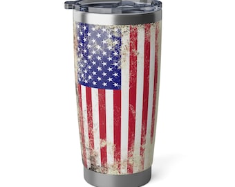 Beker met Amerikaanse vlag 20 oz roestvrij staal geïsoleerd patriottisch cadeau