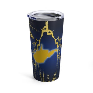 West Virginia Stainless Steel Tumbler,  Football Basketball Gameday Tailgate Cup, West Virginia Insulated Travel Mug