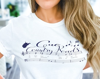 Camiseta Country Roads de Virginia Occidental / Camiseta del estado de Virginia Occidental / Camiseta "Llévame a casa" / Regalo del estado de la montaña / Ropa vintage de Virginia Occidental