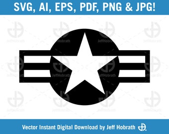 U.S. National Military Aircraft Roundel isolated vector illustration digital download, ai, eps, pdf, svg, png and jpg