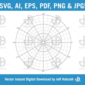 Polair raster met concentrische cirkels Diagram grafiek Vector instant digitale download, ai, eps, pdf, svg, png en jpg