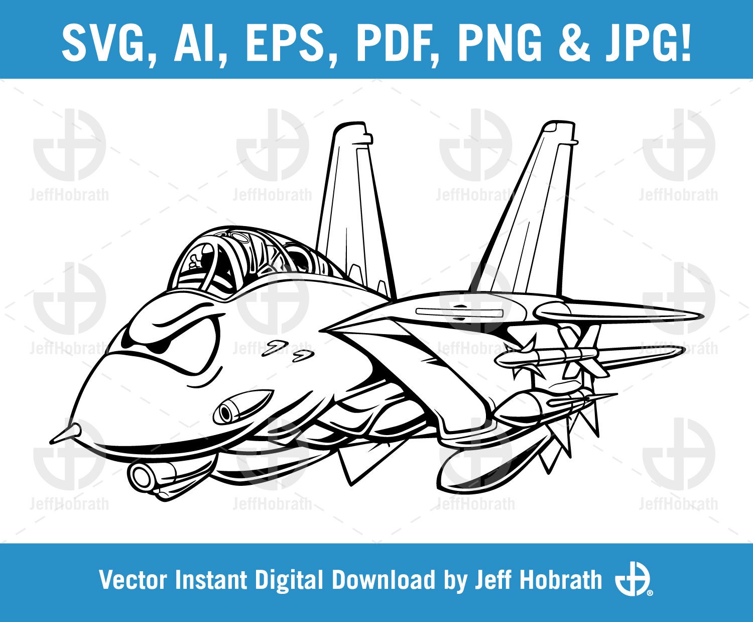 F-14 Tomcat Military Fighter Jet Aircraft Cartoon Vector - Etsy Canada