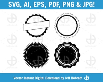 Certificate Seals black line art vector illustration digital download, ai, eps, pdf, svg, png and jpg