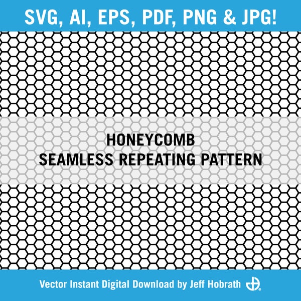 Honeycomb Seamless Repeating Pattern vector illustration digital download, ai, eps, pdf, svg, jpg and png