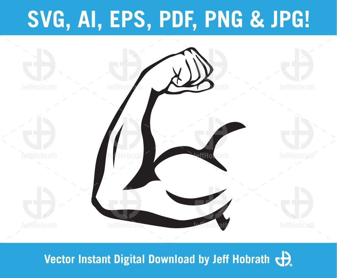 Arm Flex Isolated Vector Illustration Digital Download Ai - Etsy