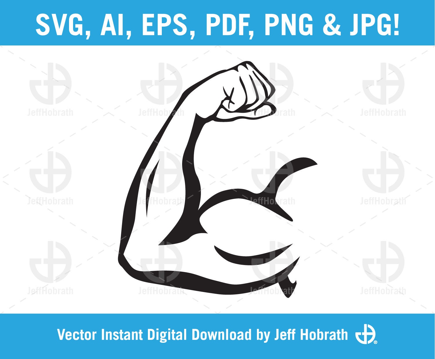 Arm Flex isolated vector illustration digital download ai | Etsy