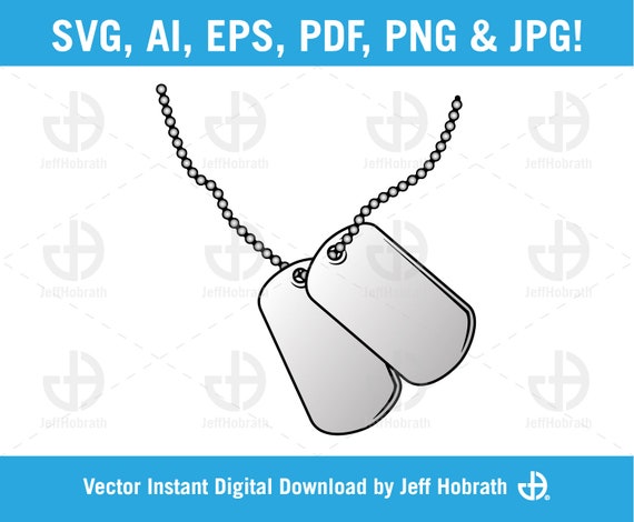 Blank Dog Tags vector illustration instant digital download, ai, eps, pdf,  svg, png and jpg