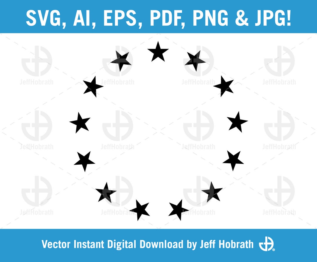 13 Stars in a Perfect Circle Isolated Vector Illustration Digital ...