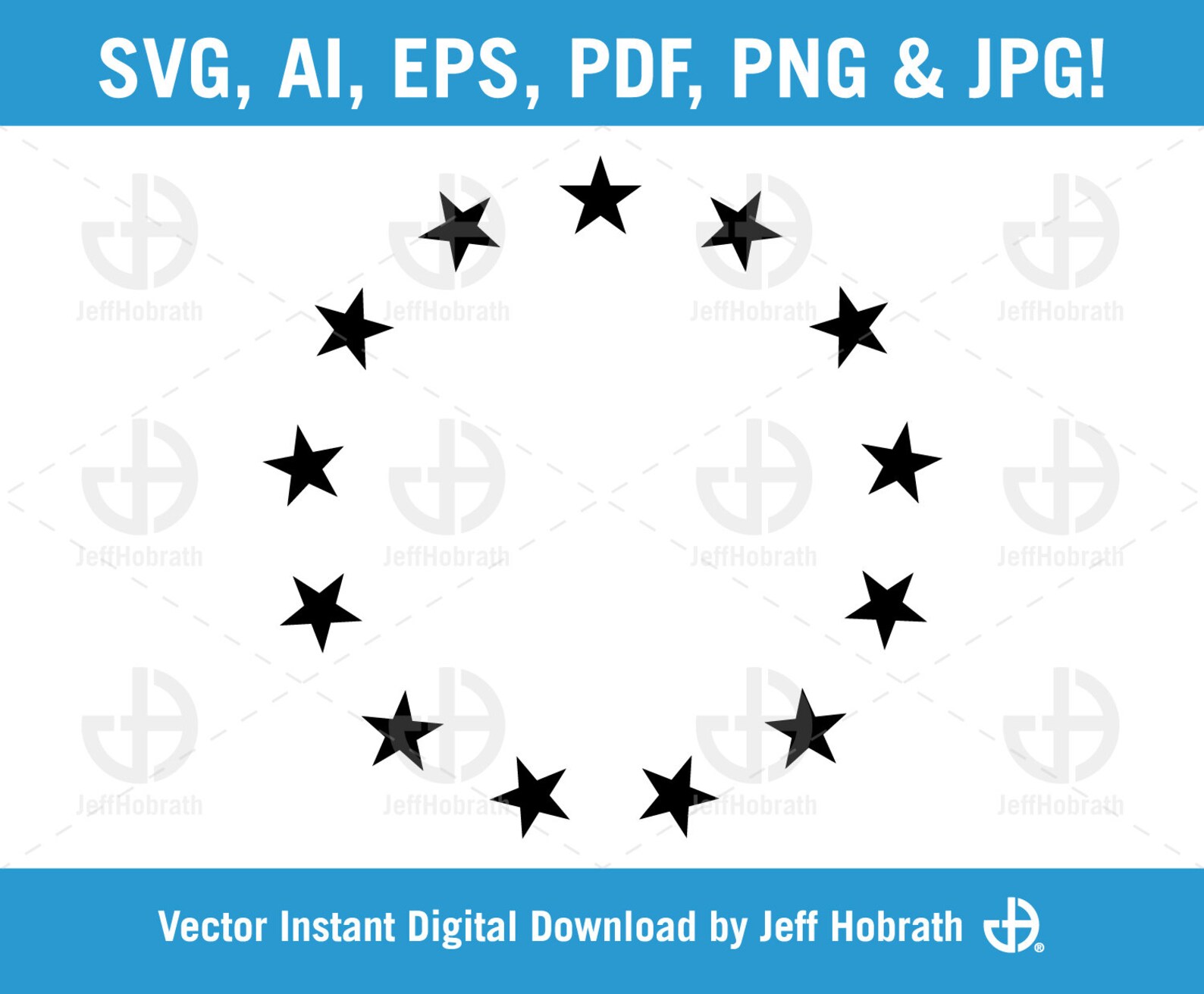 13 Stars in a Perfect Circle Isolated Vector Illustration Digital ...