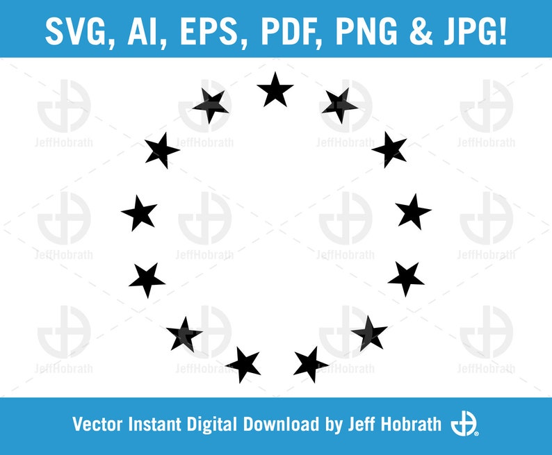 13 Stars in a Perfect Circle Isolated Vector Illustration Digital ...