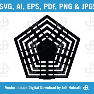 Pentagon geïsoleerde vectorillustratie digitale download, ai, eps, pdf, svg, png en jpg