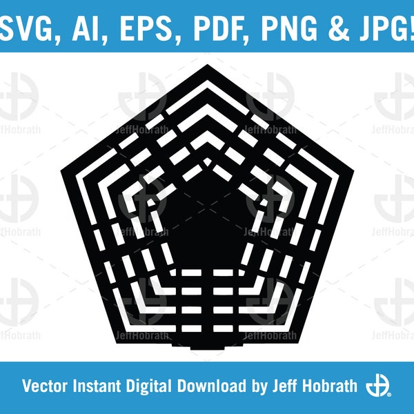 Pentagon isolated vector illustration digital download, ai, eps, pdf, svg, png and jpg