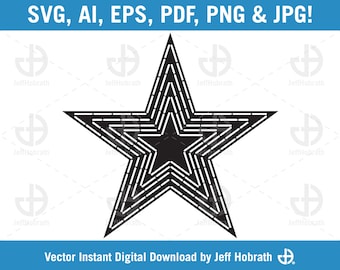 The Roanoke Virginia Mill Mountain Star black line art isolated vector illustration digital download, ai, eps, pdf, svg, png and jpg