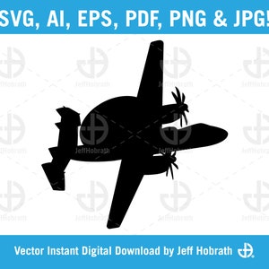 E-2 Hawkeye Airborne Early Warning en Command and Control Aircraft vector illustratie digitale download, ai, eps, pdf, svg, png en jpg