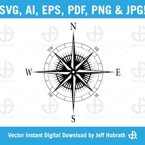 Compass isolated vector illustration digital download, ai, eps, pdf, svg, png and jpg