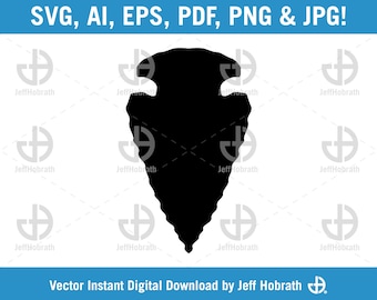 Arrowhead  silhouette with rough edges black isolated vector illustration, ai, eps, pdf, svg, png and jpg