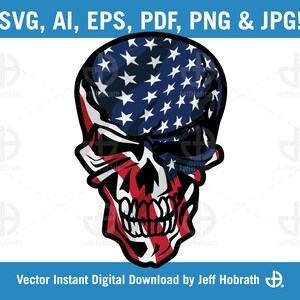 USA Skull geïsoleerde vector illustratie digitale download, ai, eps, pdf, svg, png en jpg