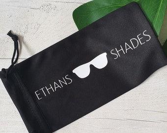 Personalised Soft Sunglasses Pouch for Him, Sunglasses Drawstring Pouch, Sunglasses Holder, Gift for Him, Fabric Glasses Case, Soft Pouch