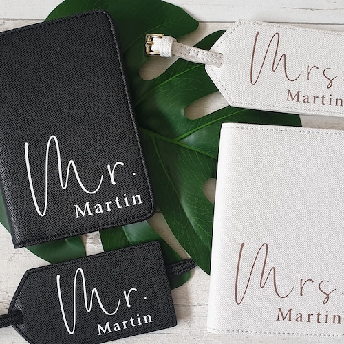 Mr and Mrs Passport Covers Luggage Tags Wedding Gift Etsy UK