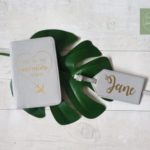 And so the Adventure Begins Passport Holder and Luggage Tag, Passport Holder, Travel Passport, Passport Case, Passport Travel Gift for Her image 7