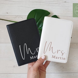 Mr and Mrs Passport Covers and Luggage Tag, Personalised Passport Cover and Luggage Tag, Passport Cover Wedding, Passport Wallet, Travel imagem 7