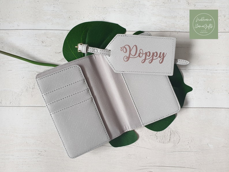 And so the Adventure Begins Passport Holder and Luggage Tag, Passport Holder, Travel Passport, Passport Case, Passport Travel Gift for Her image 3