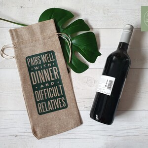 Wine Bottle Bag, Funny Wine Bag, Funny Gift Bag, Wine Gift Bag, Wine Bottle Cover, Reusable Bottle Bag, Wine Bag Quote, Christmas Gift image 4