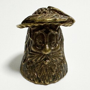 Collectible Bronze Thimble, Mushroom Figurine, Seamstress Gift