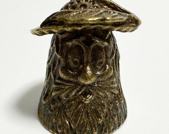 Collectible Bronze Thimble, Mushroom Figurine, Seamstress Gift