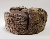 Russian Ushanka Natural Karakul Beige winter hat handmade