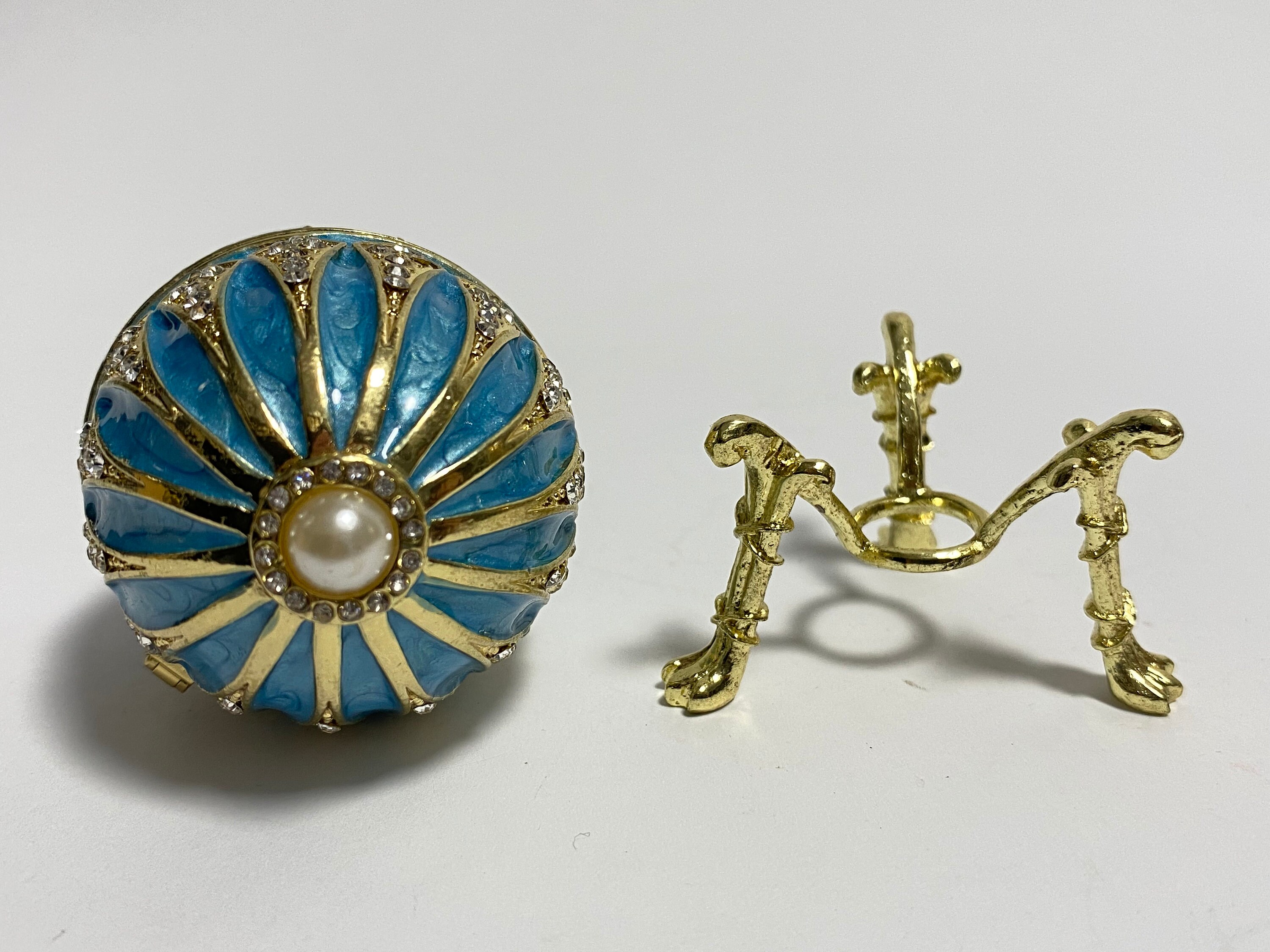 Scatola Portagioie A Forma Di Uovo Con Strass - Decorativa, In Lega Di Zinco, Regalo Elegante