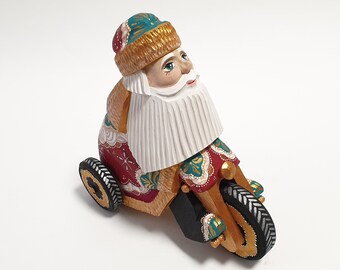 Handgesneden houten beeldje kerstman Kerstman figuur kerstman houtsnijwerk 15 cm (6 inch)