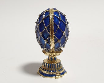Faberge Egg with Church Model, Swarovski Stones, Gift for Her Home Decor 2.6 inch (6.5 cm)