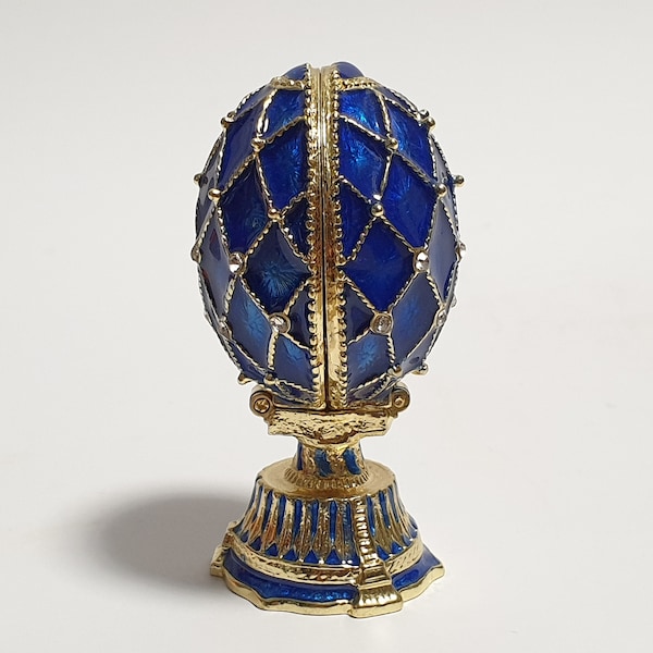 Faberge Egg with Church Model, Swarovski Stones, Gift for Her Home Decor 2.6 inch (6.5 cm)