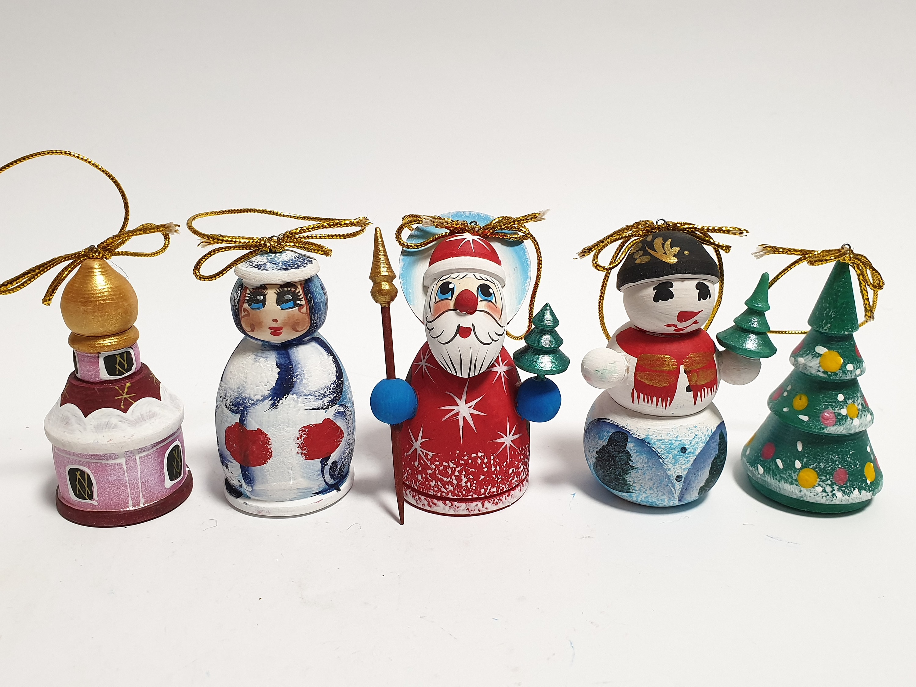 Russian Christmas Tree Decorations Kit Hand Carved Wooden Etsy Canada