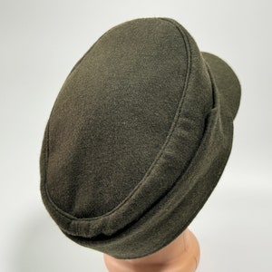 Original Danish army visor cap lightweight foldable earflaps vintage hat gray