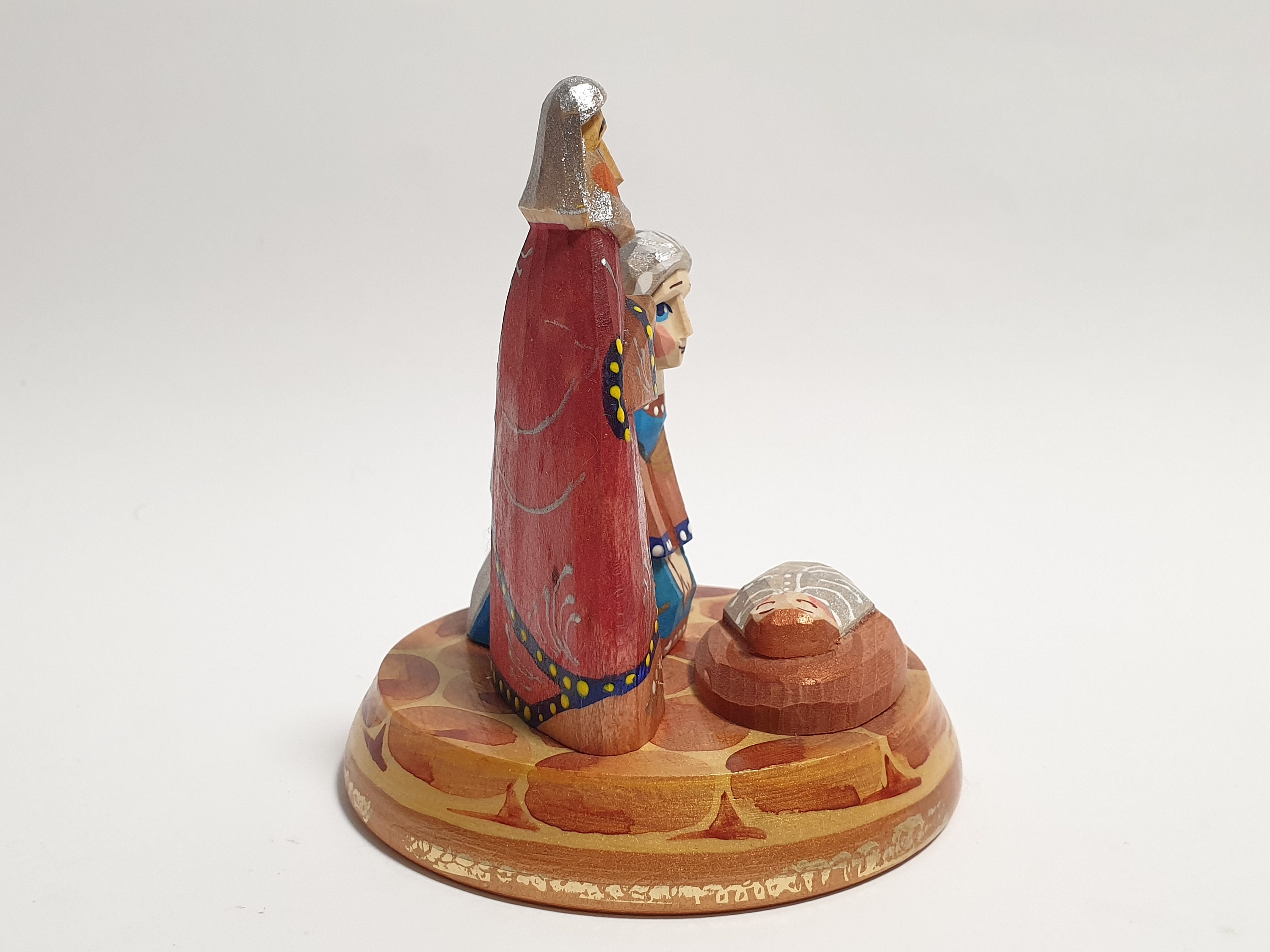 Hand Carved Wooden Nativity Set Scene Nativity Stable Etsy