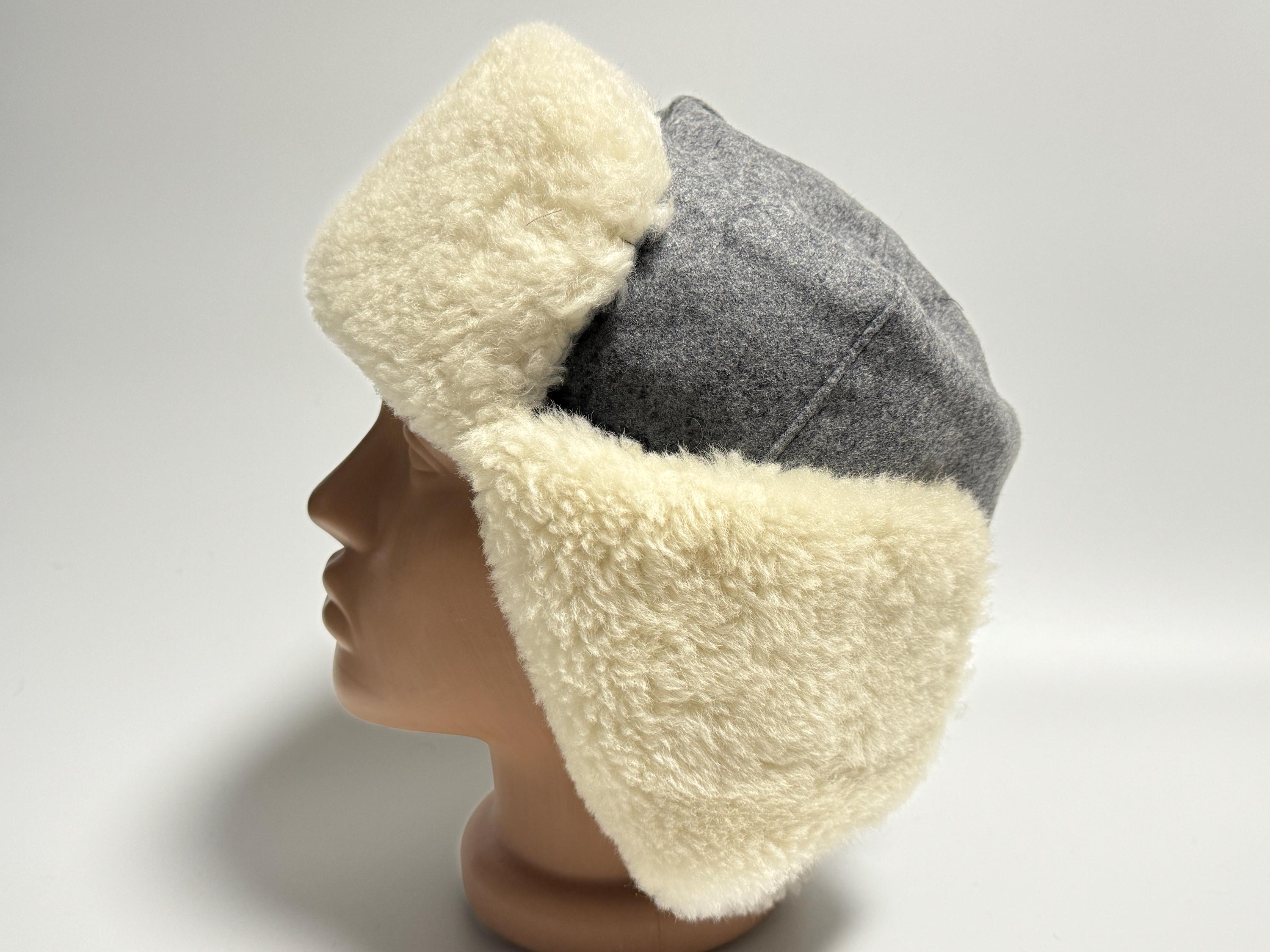 Ushanka Trapper Hat, Winter Ear Flap Hat, Sheepskin Fur - Etsy display picture 2