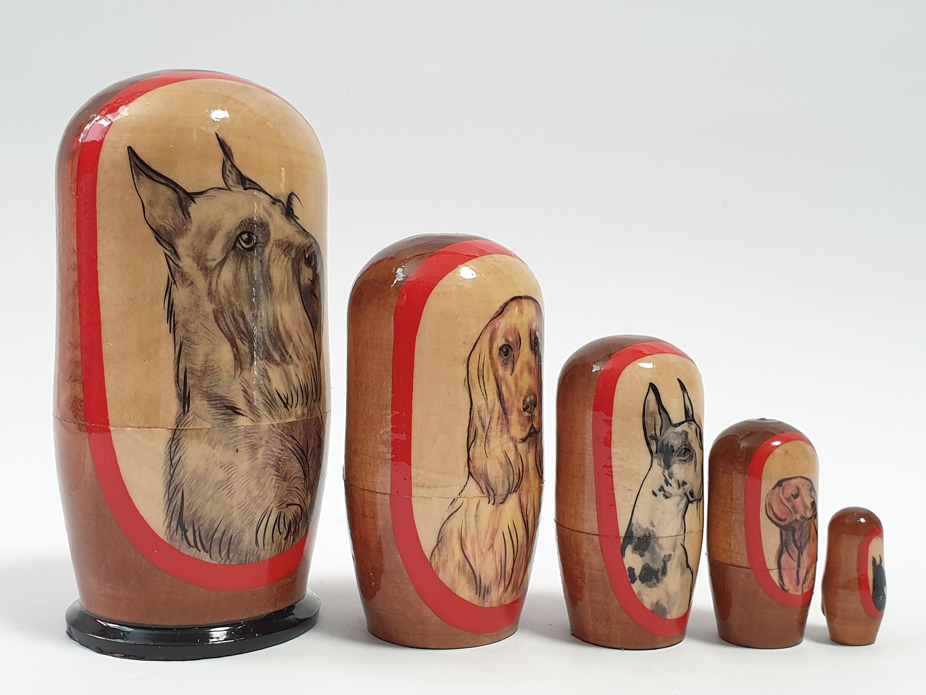 Dogs Wooden Custom Nesting Dolls Matryoshka Animals Babushka Etsy